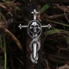 Punk Rock Cross Pendant Necklace For Men Cool Biker Jewelry