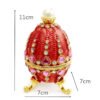 Easter Egg Enamel Painted Metal Home Decor Ishtar Catholic Church Utensils Orthodox Jewelry Box Rhinestones Trinket Craft Gift