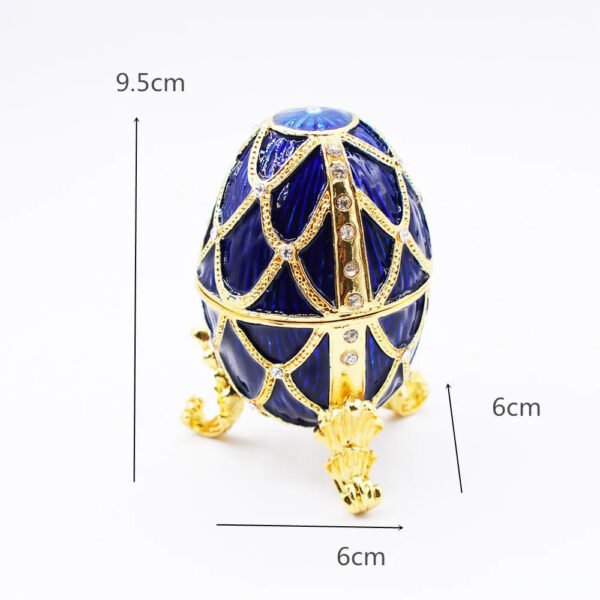 Easter Egg Enamel Painted Metal Home Decor Ishtar Catholic Church Utensils Orthodox Jewelry Box Rhinestones Trinket Craft Gift