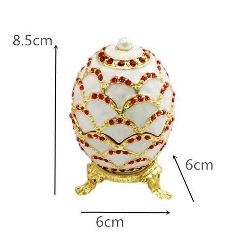 Easter Egg Enamel Painted Metal Home Decor Ishtar Catholic Church Utensils Orthodox Jewelry Box Rhinestones Trinket Craft Gift