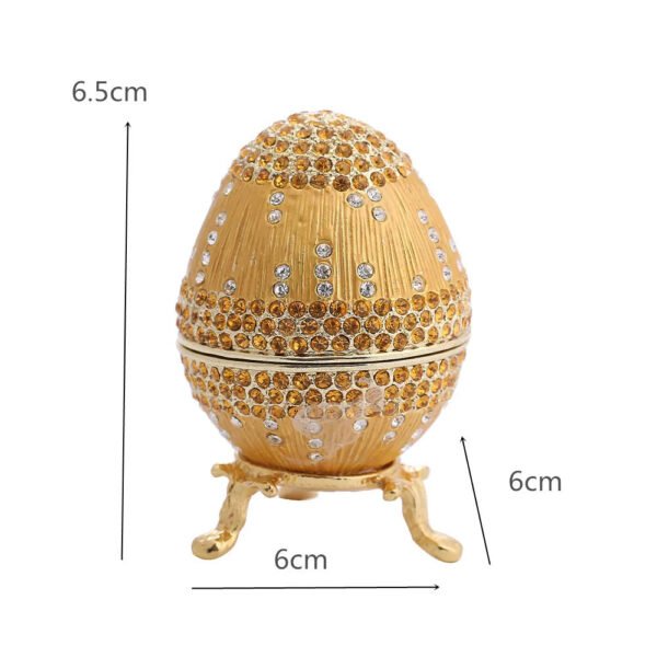 Easter Egg Enamel Painted Metal Home Decor Ishtar Catholic Church Utensils Orthodox Jewelry Box Rhinestones Trinket Craft Gift