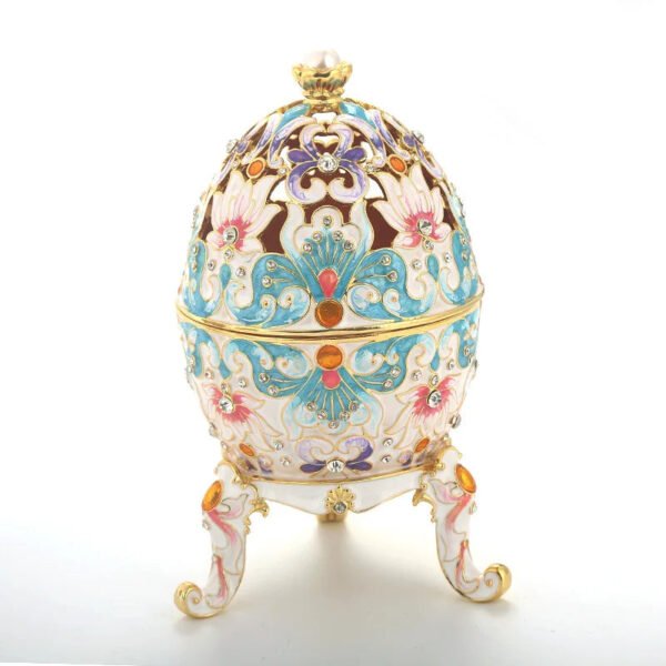Easter Egg Enamel Painted Metal Home Decor Ishtar Catholic Church Utensils Orthodox Jewelry Box Rhinestones Trinket Craft Gift
