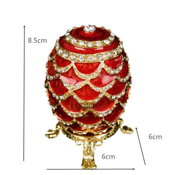 Easter Egg Enamel Painted Metal Home Decor Ishtar Catholic Church Utensils Orthodox Jewelry Box Rhinestones Trinket Craft Gift