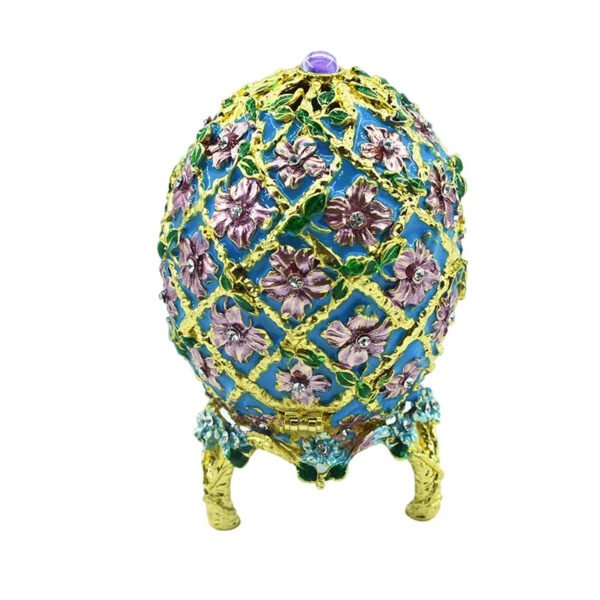 Easter Egg Enamel Painted Metal Home Decor Ishtar Catholic Church Utensils Orthodox Jewelry Box Rhinestones Trinket Craft Gift