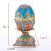 Easter Egg Enamel Painted Metal Home Decor Ishtar Catholic Church Utensils Orthodox Jewelry Box Rhinestones Trinket Craft Gift