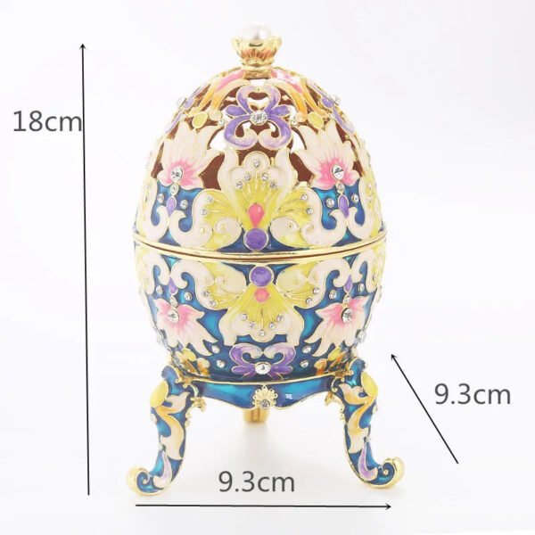 Easter Egg Enamel Painted Metal Home Decor Ishtar Catholic Church Utensils Orthodox Jewelry Box Rhinestones Trinket Craft Gift