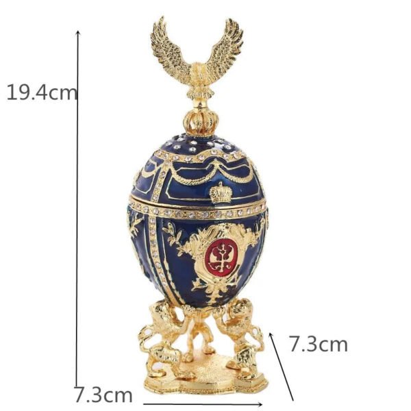 Easter Egg Enamel Painted Metal Home Decor Ishtar Catholic Church Utensils Orthodox Jewelry Box Rhinestones Trinket Craft Gift