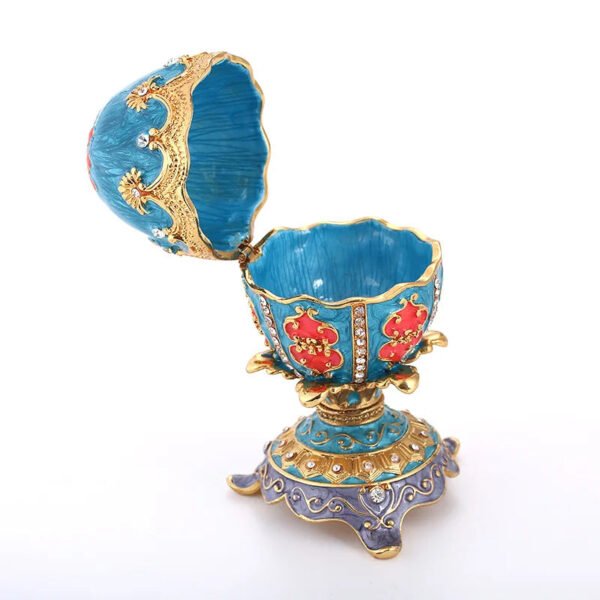 Easter Egg Enamel Painted Metal Home Decor Ishtar Catholic Church Utensils Orthodox Jewelry Box Rhinestones Trinket Craft Gift