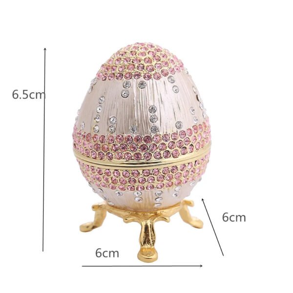 Easter Egg Enamel Painted Metal Home Decor Ishtar Catholic Church Utensils Orthodox Jewelry Box Rhinestones Trinket Craft Gift
