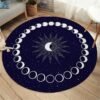 Eclipse Round Carpet Moon Star Carpet for Living Room Galaxy Non-slip Mat Rugs Blue Decorative Floor Mat