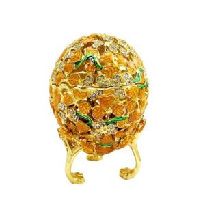 Enamel Easter Egg Home Decor Metal Crafts Catholic Church Utensils Jewelry Box Diamond Inlaid Ornaments Orthdox Gift