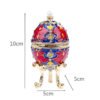 Enamel Easter Egg Home Decor Metal Crafts Catholic Church Utensils Jewelry Box Diamond Inlaid Ornaments Orthdox Gift
