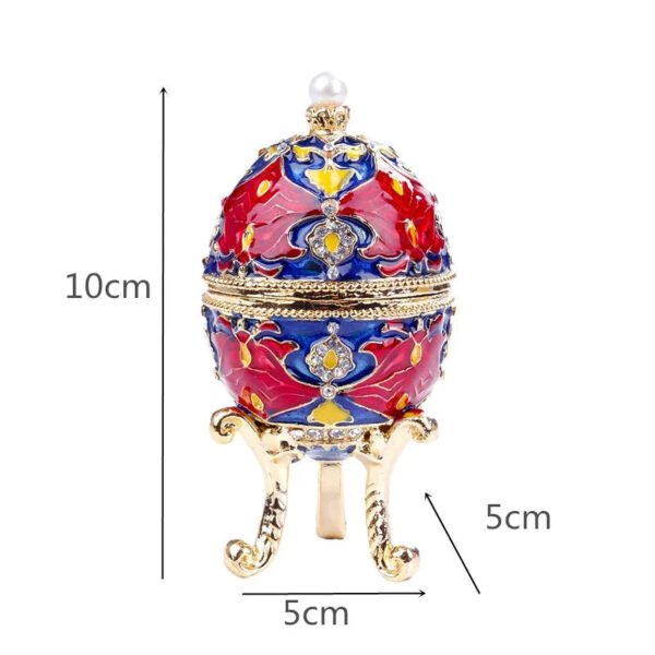 Enamel Easter Egg Home Decor Metal Crafts Catholic Church Utensils Jewelry Box Diamond Inlaid Ornaments Orthdox Gift