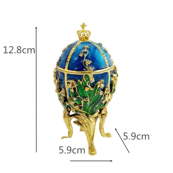 Enamel Easter Egg Home Decor Metal Crafts Catholic Church Utensils Jewelry Box Diamond Inlaid Ornaments Orthdox Gift