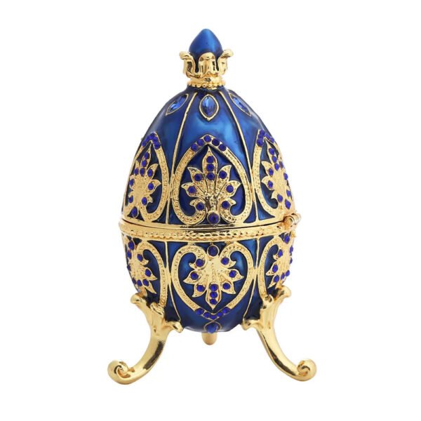 Enamel Easter Egg Home Decor Metal Crafts Catholic Church Utensils Jewelry Box Diamond Inlaid Ornaments Orthdox Gift