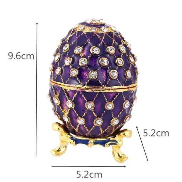 Enamel Easter Egg Home Decor Metal Crafts Catholic Church Utensils Jewelry Box Diamond Inlaid Ornaments Orthdox Gift