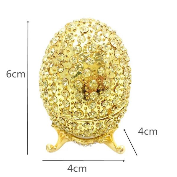 Enamel Easter Egg Home Decor Metal Crafts Catholic Church Utensils Jewelry Box Diamond Inlaid Ornaments Orthdox Gift