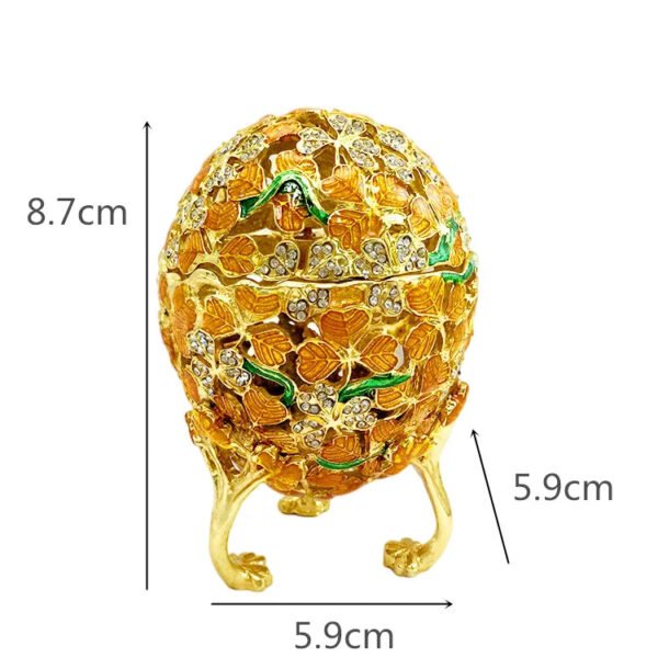 Enamel Easter Egg Home Decor Metal Crafts Catholic Church Utensils Jewelry Box Diamond Inlaid Ornaments Orthdox Gift