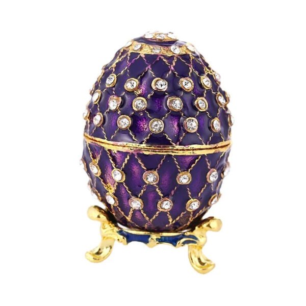 Enamel Easter Egg Home Decor Metal Crafts Catholic Church Utensils Jewelry Box Diamond Inlaid Ornaments Orthdox Gift