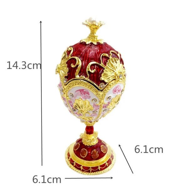 Enamel Easter Egg Home Decor Metal Crafts Catholic Church Utensils Jewelry Box Diamond Inlaid Ornaments Orthdox Gift