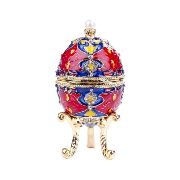 Enamel Easter Egg Home Decor Metal Crafts Catholic Church Utensils Jewelry Box Diamond Inlaid Ornaments Orthdox Gift
