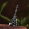 Engrave Name  New  Gothic Stainless Steel Guitar Necklace Men Musical Pendant Rock Accessories Boyfriend Gift