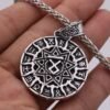 Viking Magic~Ethnic Viking Runes OTHALA Slavic Amulet Kolovrat Pendant Necklace Collier Yggdrasil Sun Wheel Pendant Pagan Norse Jewelry Drop