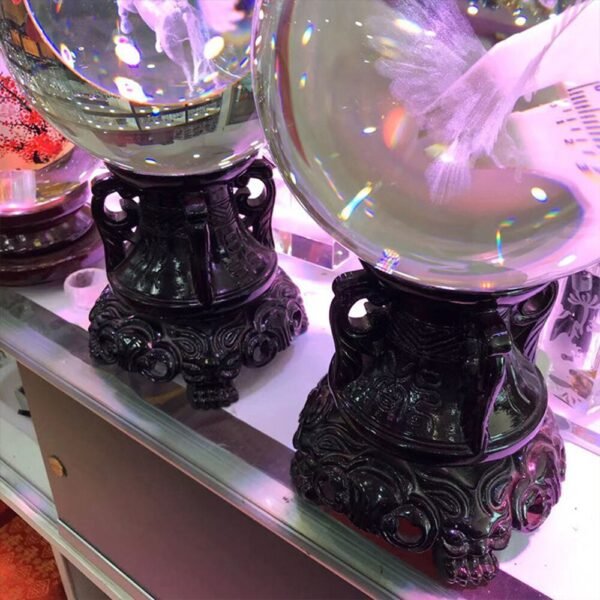 Exquisitely Carved Stand Base Crystal Ball Resin Holder Magic Sphere Display Ornaments Photography Props Home Decor