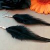 Extra Long Feather Earrings - Long Brown Feather Earrings - Striped Feather Earrings - Feather Jewelry