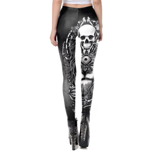Fccexio Fashion Skull New Design Punk Women Legging Gothic Style Lion Retro Vintage Steampunk Leggins Ankle Pants Cosplay Leggin - Leggings