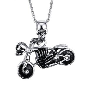 FD242ED62BCEB0300C0858CB7D6DDF4E Gothic Biker Skull Motorcycle Necklace