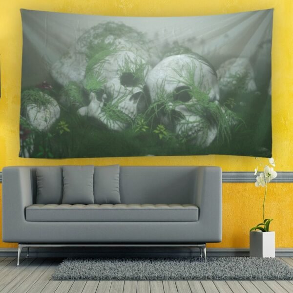Face To Face Skull Tapestry Kawaii Room Decor Witchcraft Tapestry Wall Hanging Boho Decor Tapestry  Wall Decor
