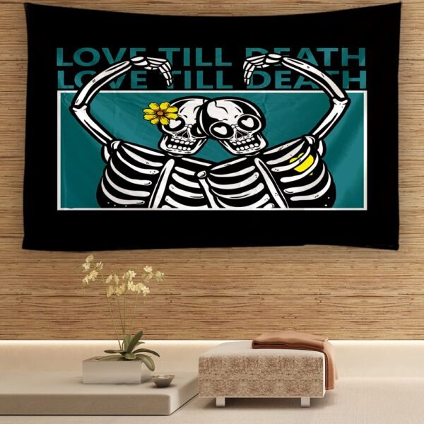 Face To Face Skull Tapestry Kawaii Room Decor Witchcraft Tapestry Wall Hanging Boho Decor Tapestry  Wall Decor