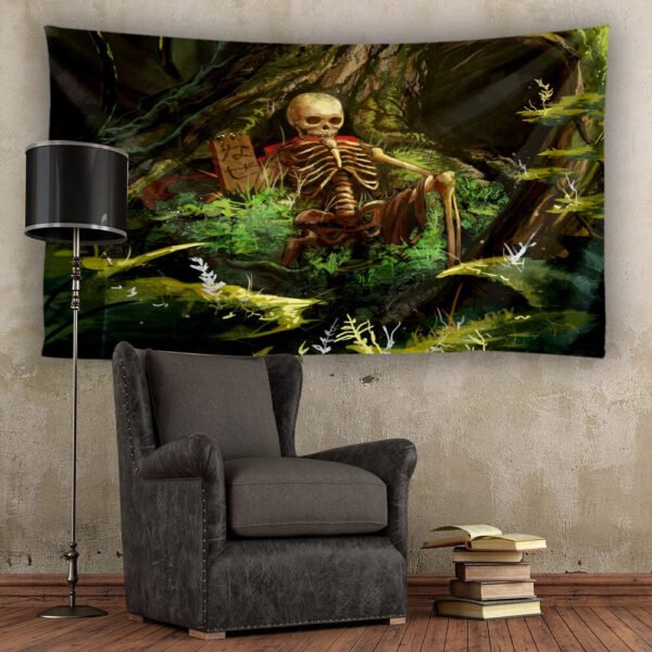 Face To Face Skull Tapestry Kawaii Room Decor Witchcraft Tapestry Wall Hanging Boho Decor Tapestry  Wall Decor