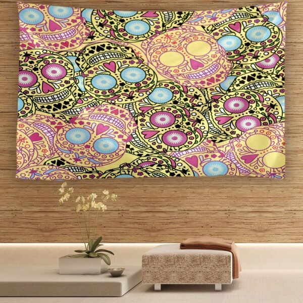 Face To Face Skull Tapestry Kawaii Room Decor Witchcraft Tapestry Wall Hanging Boho Decor Tapestry  Wall Decor