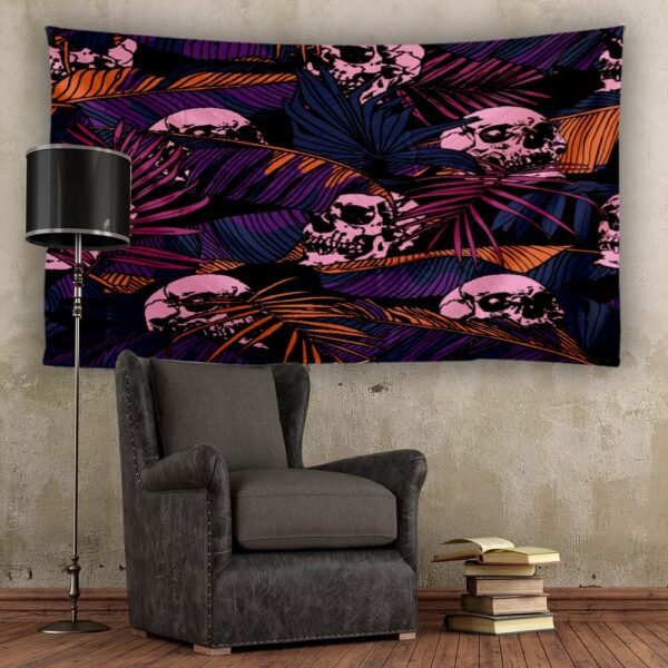 Face To Face Skull Tapestry Kawaii Room Decor Witchcraft Tapestry Wall Hanging Boho Decor Tapestry  Wall Decor