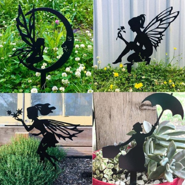 Fairy Garden Metal Iron Crafts Pendant Garden Decoration Miniature Figurine Lawn Decorative