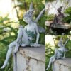 Fairy Station  Resin Crafts Flower Fairy Garden Ornaments Turek Sits on the Goblin Statue