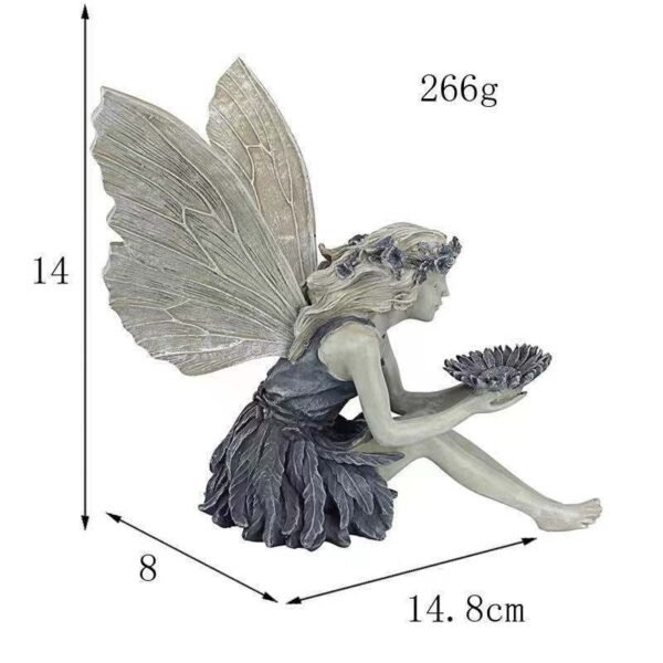Fairy Station  Resin Crafts Flower Fairy Garden Ornaments Turek Sits on the Goblin Statue