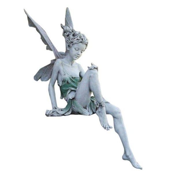Fairy Station  Resin Crafts Flower Fairy Garden Ornaments Turek Sits on the Goblin Statue