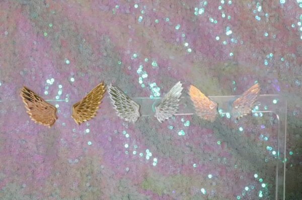 Fairy Wing Earrings,Cottagecore, Fairycore Angel Wings Iridescent Mirror Acrylic Ear Studs