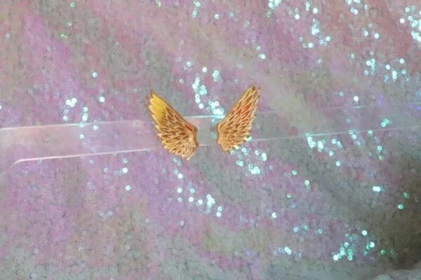 Fairy Wing Earrings,Cottagecore, Fairycore Angel Wings Iridescent Mirror Acrylic Ear Studs