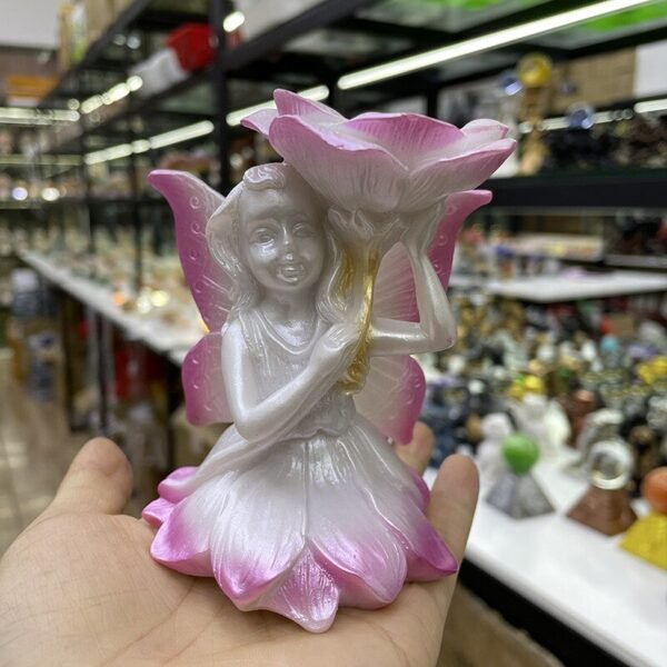 Fantasy Flower Fairy Statue Display for Crystal Ball Base Holder Collectible Figurine Cute Home Decoration Resin Sculpture Gift