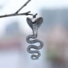 Fashion 3D  New Cobra Snake Pendant Necklace Fashion Metal Chain Jewelry Animal Accessories