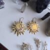 Fashion Bohemia Sun and Moon Earrings Gold Color Drop Earrings for Women Female Boho Wedding Party Jewelry Gift for Her