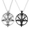 Steampunk Inverted Pentagram Star God Goat Head Pendant Necklace Satan Satan Mysterious Metal DIY Necklace in Jewelry