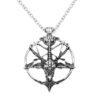 Steampunk Inverted Pentagram Star God Goat Head Pendant Necklace Satan Satan Mysterious Metal DIY Necklace in Jewelry