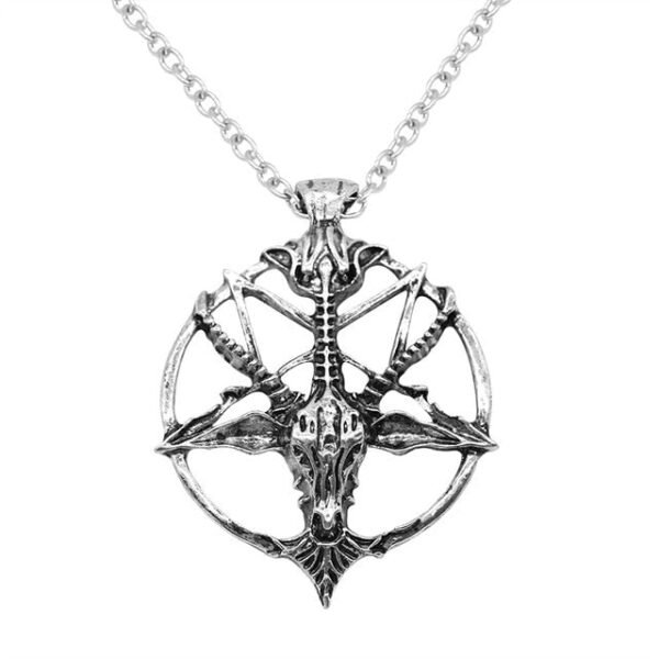 Steampunk Inverted Pentagram Star God Goat Head Pendant Necklace Satan Satan Mysterious Metal DIY Necklace in Jewelry
