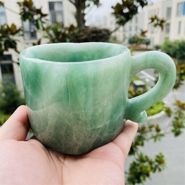 Fine Art Hot Sale Carving Crafts Natural Green Aventurine Rose Quartz Heart Shaped Cups