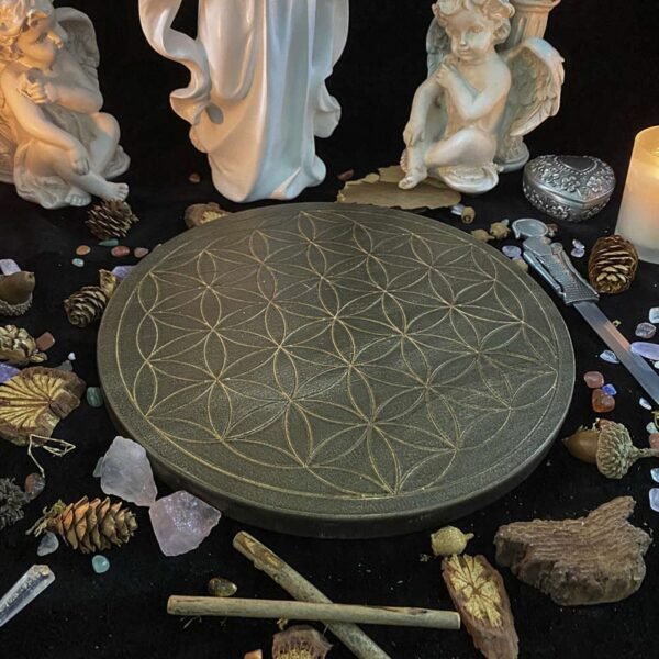 Flower Of Life Crystal Energy Disk Altar Astrolabe Dowsing Pendulum Divination Props Mysterious Decoration